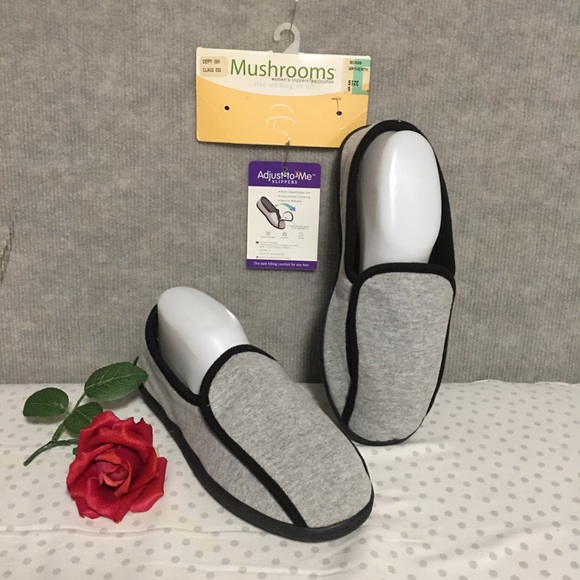 ADJUST TO ME Slippers like walking on air Hook & loop closure gray black… - Picture 1 of 9